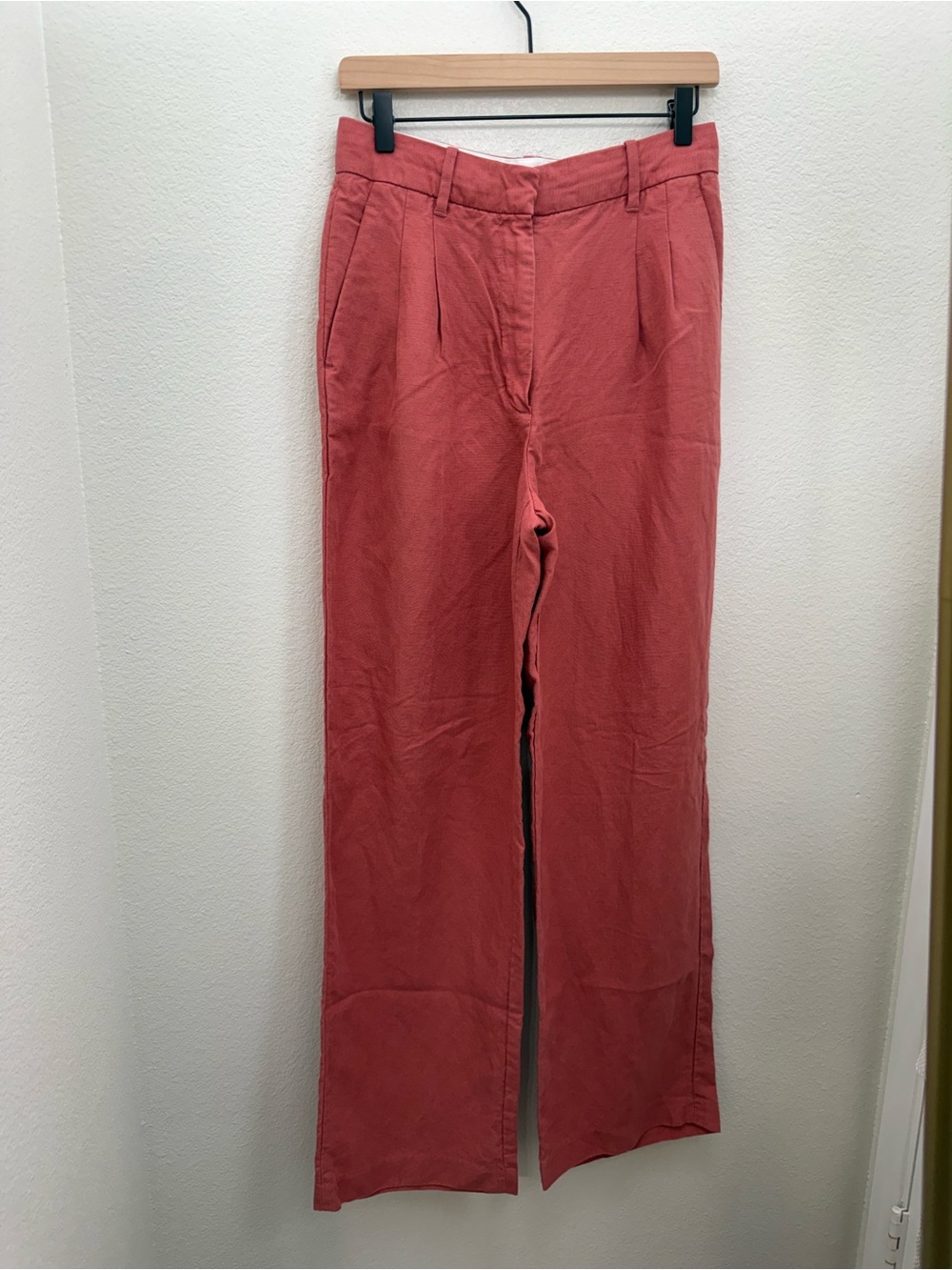 Aritzia Wilfred The Effortless Pants Linen Warm Sienna Red Size 8 Trousers - Picture 3 of 10